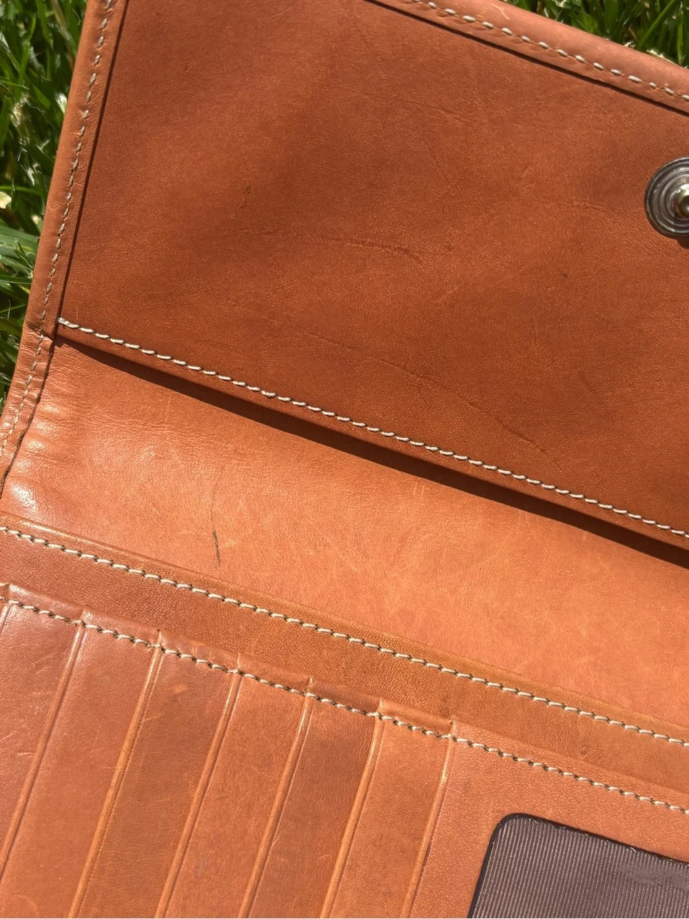 Dooney & Bourke Brown Canvas Wallet with Tan Leather Trim